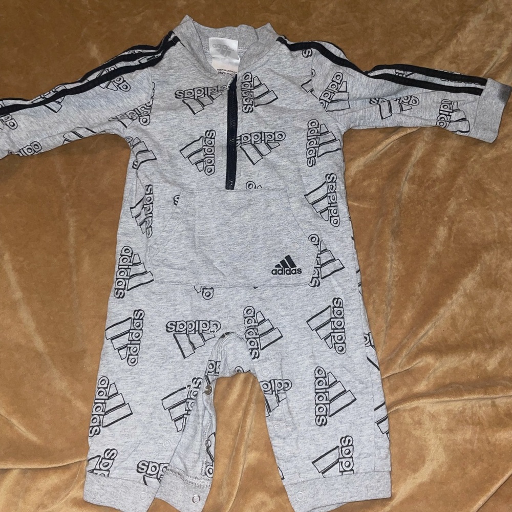 One piece grey Adidas outfit